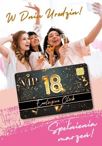 Kartka Na 18 Urodziny Z Kartą Kredytowa Vip Gift151 Armin Style