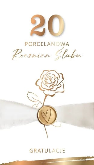 Kartka na 20 rocznicę ślubu Porcelanową KP202 Armin Style