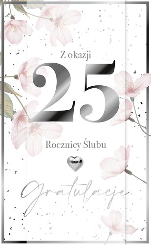 Kartka na 25 rocznicę ślubu LUX 45 Armin Style