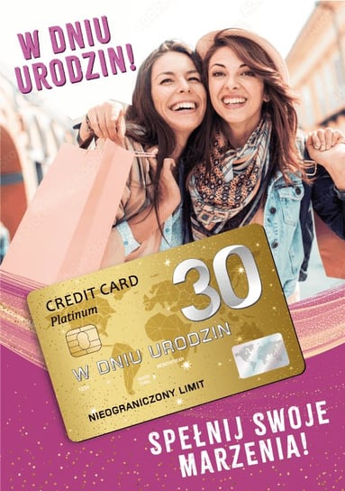 Kartka Na 30 Urodziny Z Platynową Kartą Kredytowa Vip Gift169 Armin Style