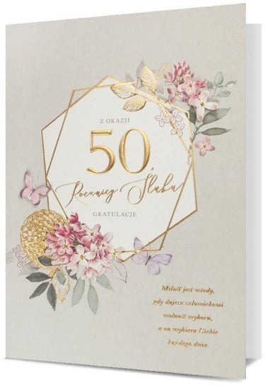 Kartka na 50 rocznicę ślubu Złote gody H2848 Pan Dragon