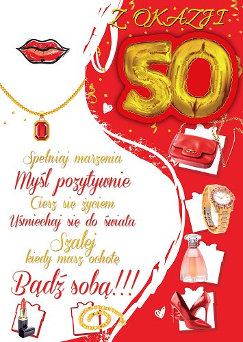Kartka na 50 urodziny dla Kobiety Party23 Stamp