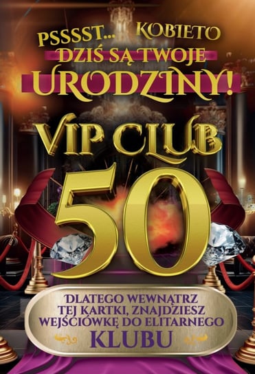 Kartka na 50 urodziny dla Kobiety z kartą VIP JCX147 yeku