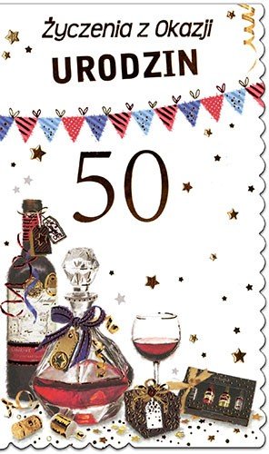 Kartka Na 50 Urodziny Z Życzeniami A6456-50 PRESTIGE