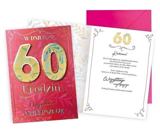 Kartka Na 60 Urodziny Dla Kobiety Dkp25 Kukartka