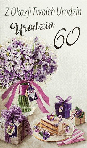 Kartka Na 60 Urodziny Z Życzeniami A6446 PRESTIGE