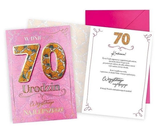 Kartka Na 70 Urodziny Dla Kobiety Dkp27 Kukartka