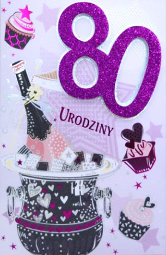 Kartka na 80 urodziny dla kobiety PUP28 Panorama
