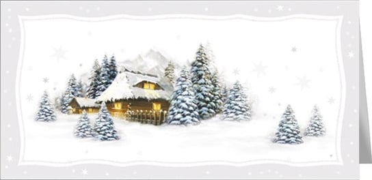 Kartka na Boże Narodzenie, Pejzaż zimowy, L-T 949 Czachorowski