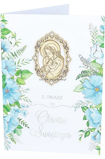 Kartka na Chrzest Święty c5 z elementem drewnianym Armin Style