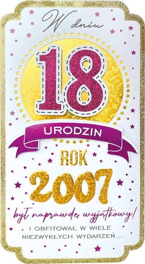 Kartka na osiemnastkę dla urodzonych w 2007 roku PM390 Kukartka