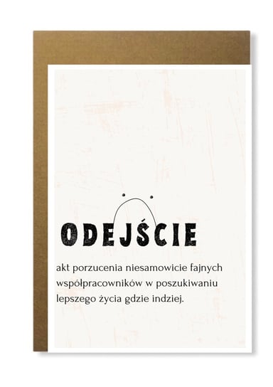 Kartka na pożegnanie kolegi koleżanki z pracy powodzenia w nowej pracy odejście Manufaktura dobrego papieru