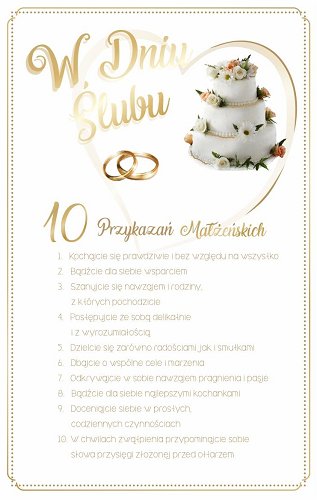 Kartka na ślub 10 Przykazań Małżeńskich SAB 31 AB Card