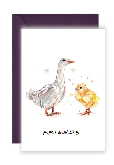 Kartka na urodziny Przyjaciele Kurczak i Kaczka / Friends Chick & Duck Design Your Wedding