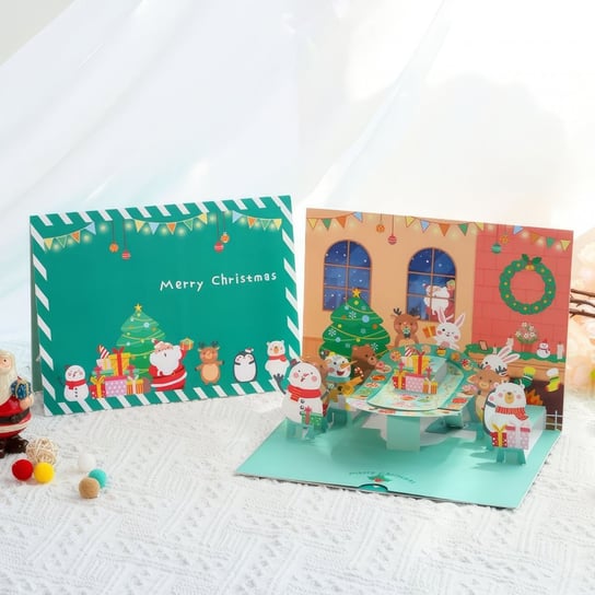 Kartka Pocztowa Okolicznościowa 3D Pop-up Boże Narodzenie - Świąteczne Spotkanie Moments