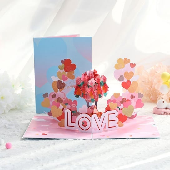 Kartka Pocztowa Okolicznościowa 3D Pop-Up Walentynki - Balonowe Serca Inna marka