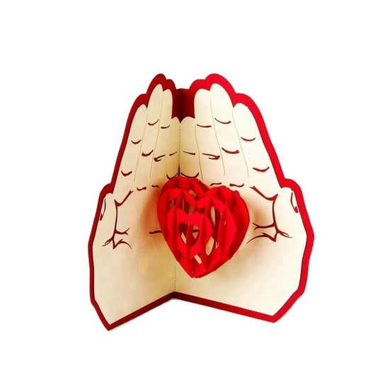 Kartka Pocztowa Okolicznościowa 3D Pop-Up Walentynki Serce Na Dłoni Moments