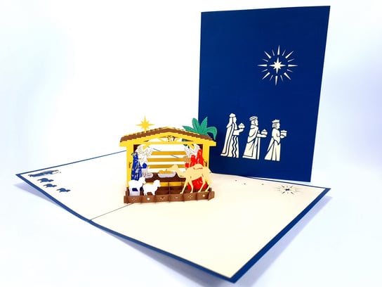 Kartka świąteczna 3D, Narodziny Jezusa Szopka Boże Narodzenie GrandGift