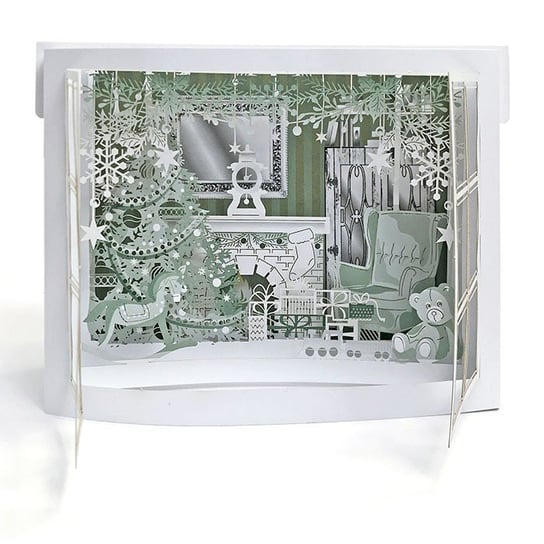 Kartka świąteczna 3D - święta, świąteczny pokój, 5 szt. Forum Design Cards