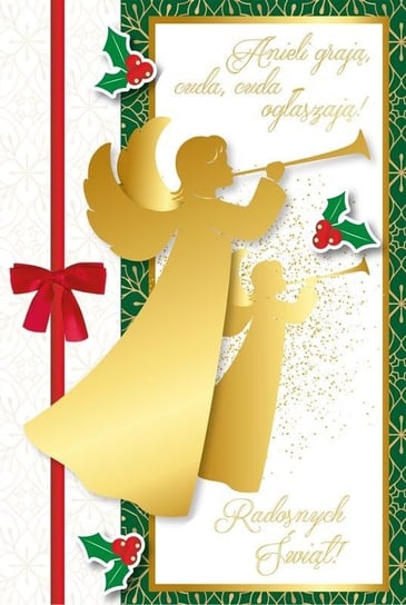 Kartka Świąteczna Anioły Pięknie Zdobione Dk816 Kukartka
