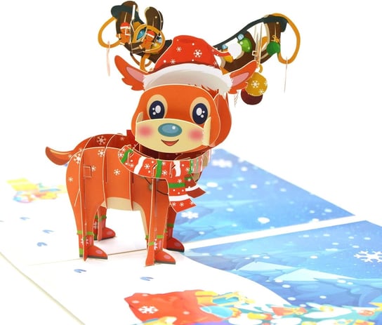 Kartka Świąteczna Boże Narodzenie 3D Renifer Inna marka