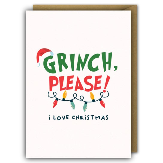 Kartka Świąteczna Grinch, Please! + Eco Koperta Paper Flamingo
