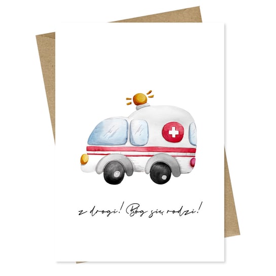 Kartka Świąteczna Śmieszna Ambulans Bóg Się Rodzi / Papierove Love Inna marka