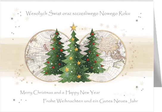 Kartka świąteczna w kilku językach z tekstem K-T 162 Czachorowski