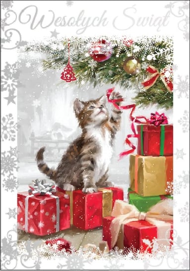 Kartka świąteczna z kotkiem  PP1840 Kukartka