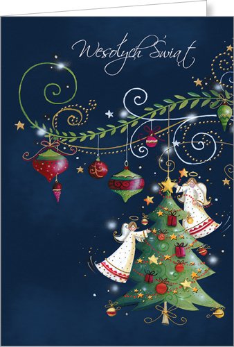 Kartka świąteczna z życzeniami z Aniołami GD-T 124 Czachorowski