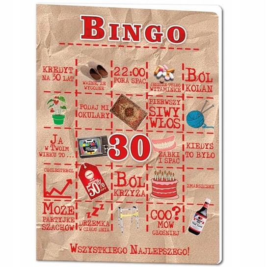 Kartka Urodzinowa Bingo Prezent Urodziny Y3 Inna marka