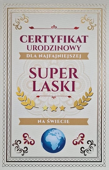Kartka urodzinowa dla super Laski, z certyfikatem JCX112 yeku
