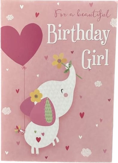 Kartka urodzinowa 'For a beautiful Birthday Girl' różowa Inna marka