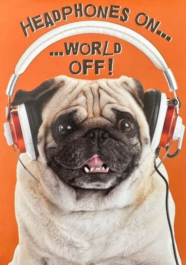 Kartka urodzinowa 'Headphones on... world off!' Inna marka