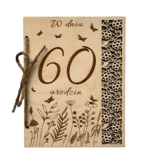 Kartka urodzinowa na 60 urodziny 60tka  DREWNO PREZENT Inna marka