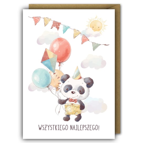 Kartka Urodzinowa - Urodzinowa Panda Paper Flamingo