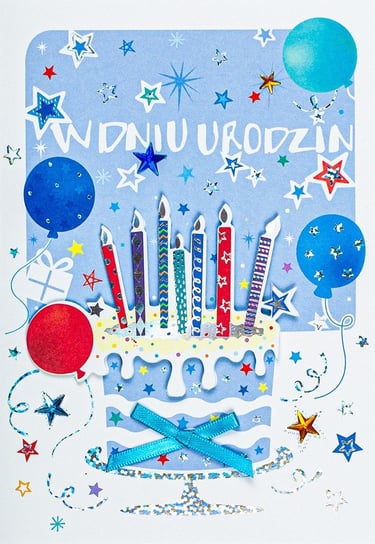 Kartka Urodzinowa z życzeniami, z Tortem M965 Maja