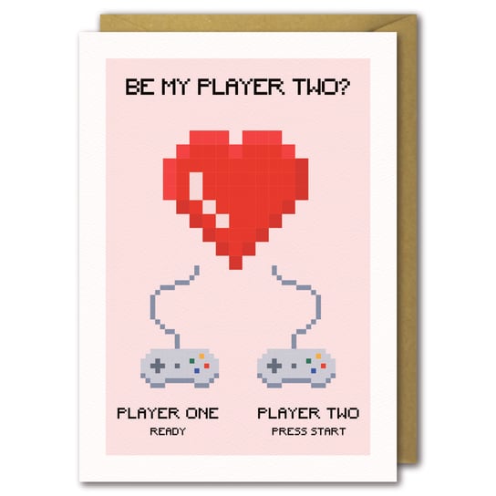Kartka Walentynkowa, Player Two Paper Flamingo