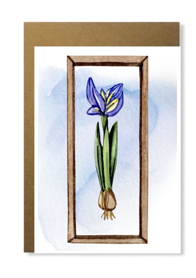 Kartka z irysem kwiatowa wiosenna na wiele okazji Manufaktura dobrego papieru