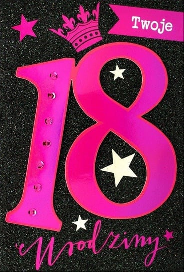 Kartka z okazji 18 urodzin bogato zdobiona HM1116 Pan Dragon