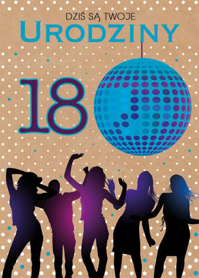 Kartka Z Okazji 18 Urodzin Disco Party Ekologiczna Pol-Mak
