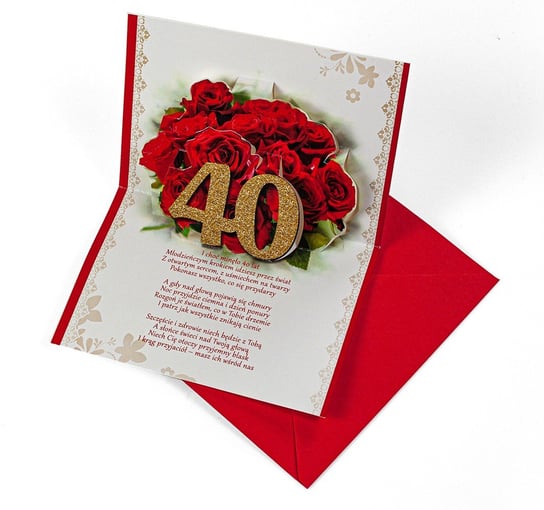 Kartka z okazji 40 urodzin przestrzenna M904 Inna marka