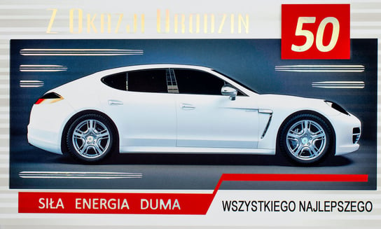 Kartka z okazji 50 urodzin z życzeniami A3009 PRESTIGE