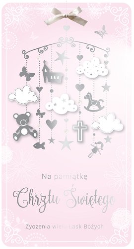 Kartka z okazji Chrztu św. dla dziewczynki PM 80 Kukartka