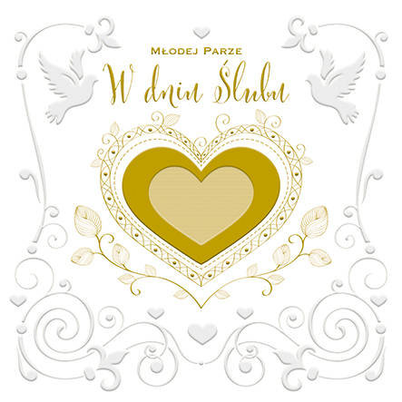 Kartka Z Okazji Ślubu Złote Serce Pol-Mak