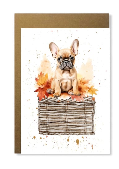 Kartka z pieskiem psem buldog francuski dla miłośnika psów urodziny prezent Inna marka