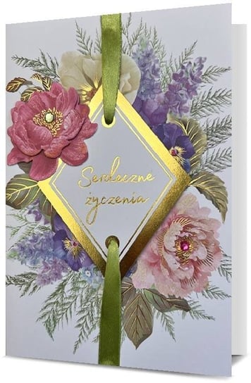 Kartka z serdecznymi życzeniami bogato zdobiona H2695 PAN DRAGON - KARTKI