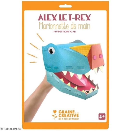 Kartonowy zestaw pacynek - Dinozaur T-rex - Dziecko - Mieszany - Niebieski Inna marka