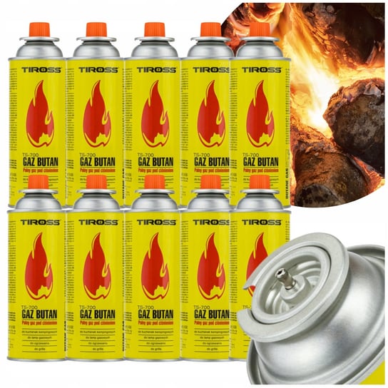 Kartusz tiross 227g 400ml nabój gazowy do palnika i kuchenki 10 sztuk TIROSS