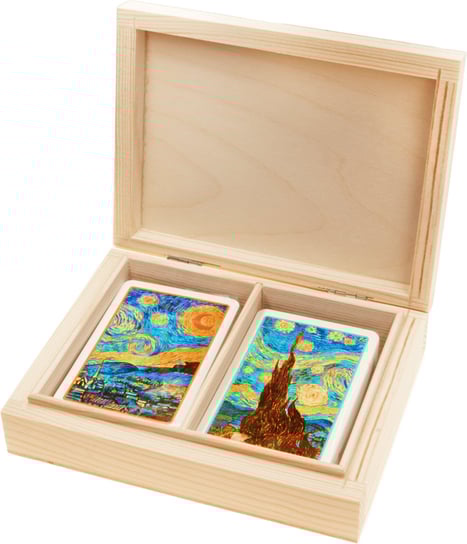 Karty Do Gry Piatnik Impressionist Van Gogh Noc W Drewnianym Pudełku* Piatnik